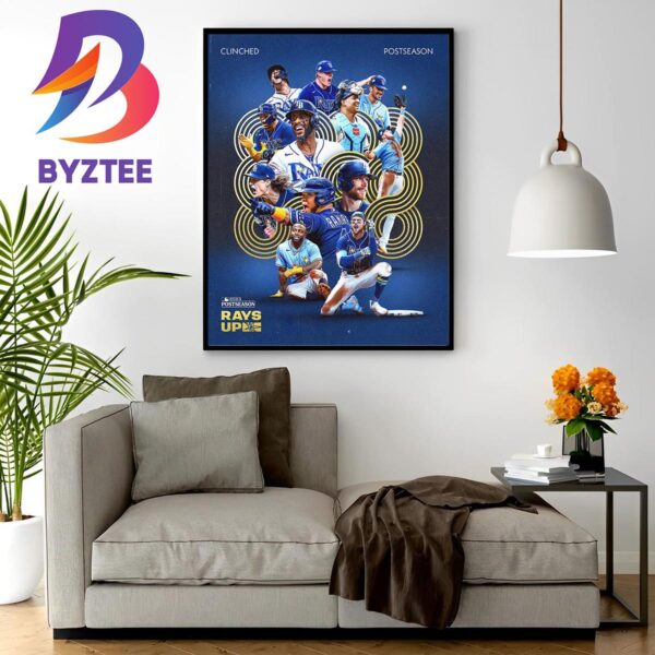 Tampa Bay Rays Clinched For The 5th Straight Season 2023 MLB Postseason Wall Decor Poster Canvas