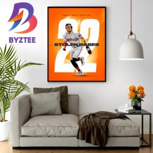 Thairo Estrada Career High with 22 Stolen Bases With San Francisco Giants In MLB Wall Decor Poster Canvas
