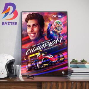 The 2023 FIA Formula 3 Champion Is Gabriel Bortoleto Art Decor Poster Canvas