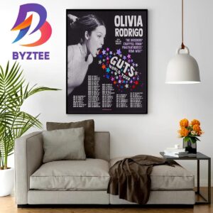 The GUTS World Tour Official Poster By Olivia Rodrigo Wall Decor Poster Canvas