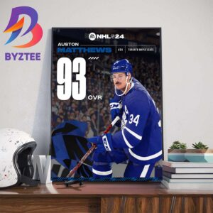 Toronto Maple Leafs Auston Matthews Rating At EA Sports NHL 24 Wall Decor Poster Canvas