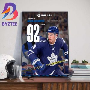 Toronto Maple Leafs Mitchell Marner In EA Sports NHL 24 Rating Wall Decor Poster Canvas