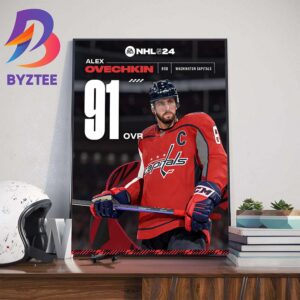 Washington Capitals Alex Ovechkin In EA Sports NHL 24 Rating Wall Decor Poster Canvas