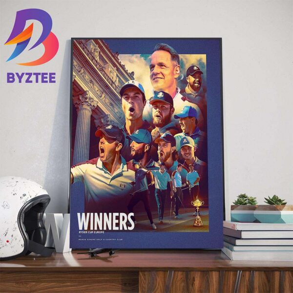 2023 Ryder Cup Winners Are Team Europe Wall Decor Poster Canvas