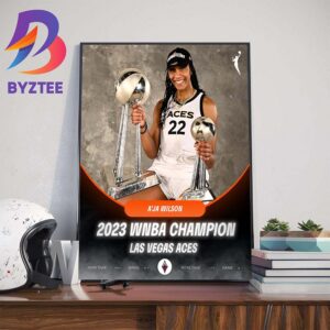 Aja Wilson x Las Vegas Aces 2023 WNBA Champion x Finals MVP Wall Decor Poster Canvas