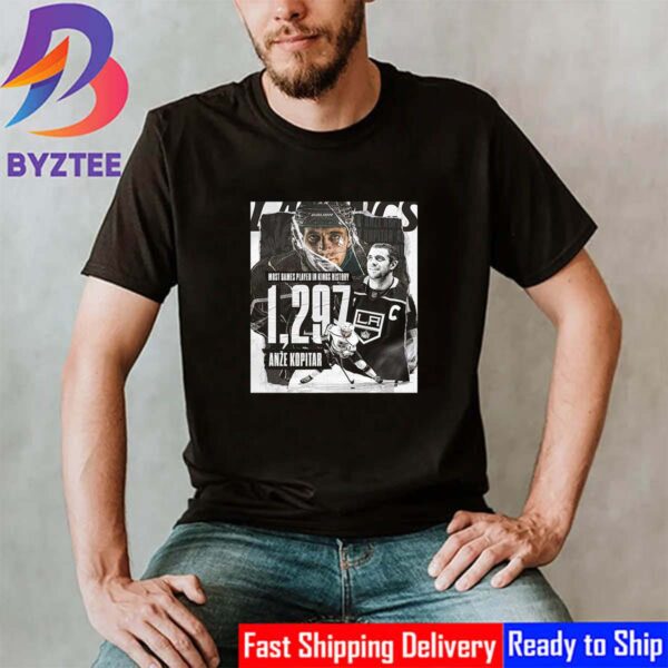 Congrats Anze Kopitar 1297 NHL Games Played Is The Most Games Played In Los Angeles Kings History Classic T-Shirt