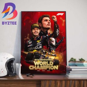 Congratulations Max Verstappen Three-Time F1 World Champion Wall Decor Poster Canvas