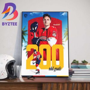 Florida Panthers Sam Reinhart 200 Career NHL Goals Wall Decor Poster Canvas