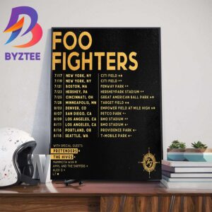 Foo Fighters The First 2024 US Shows Announced For Everything Or Nothing At All Tour Wall Decor Poster Canvas