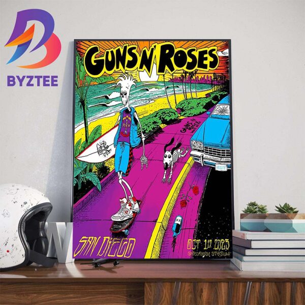 Guns N Roses at Snapdragon Stadium San Diego Oct 1st 2023 Wall Decor Poster Canvas