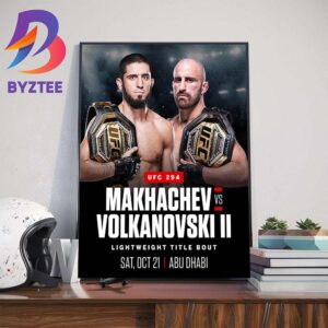 Islam Makhachev Vs Alexander Volkanovski at UFC 294 For Lightweight Title Bout Wall Decor Poster Canvas