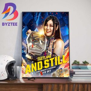 Iyo Sky And Still WWE Womens Champion at WWE Fastlane Wall Decor Poster Canvas