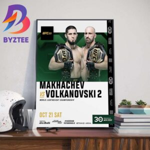 Makhachev Vs Volkanovski 2 For World Lightweight Championship At UFC 294 Wall Decor Poster Canvas