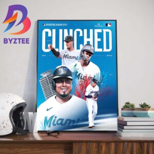 Miami Marlins Clinched MLB Postseason 2023 Wall Decor Poster Canvas