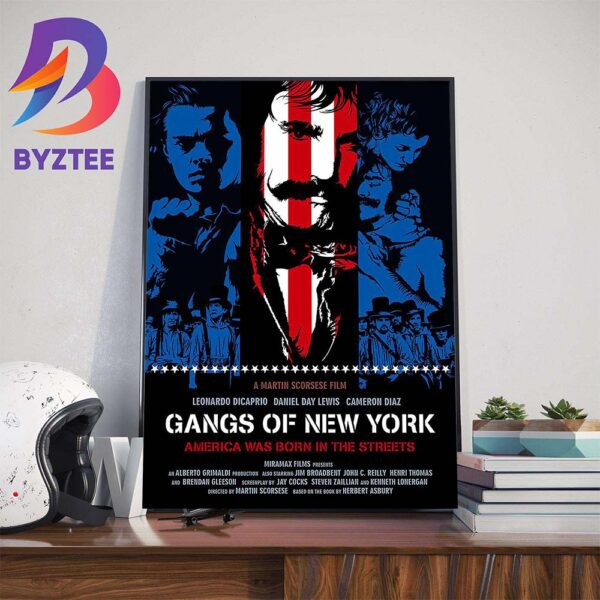 Official Poster For Gangs Of New York America Was Born In The Streets Wall Decor Poster Canvas