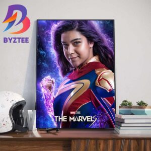 Official Poster For Iman Vellani as Kamala Khan Ms Marvel In The Marvels Movie Of Marvel Studios Wall Decor Poster Canvas
