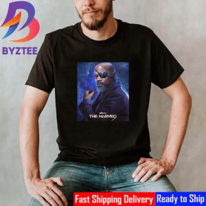 Official Poster For Samuel L Jackson as Nick Fury In The Marvels Movie Of Marvel Studios Classic T-Shirt