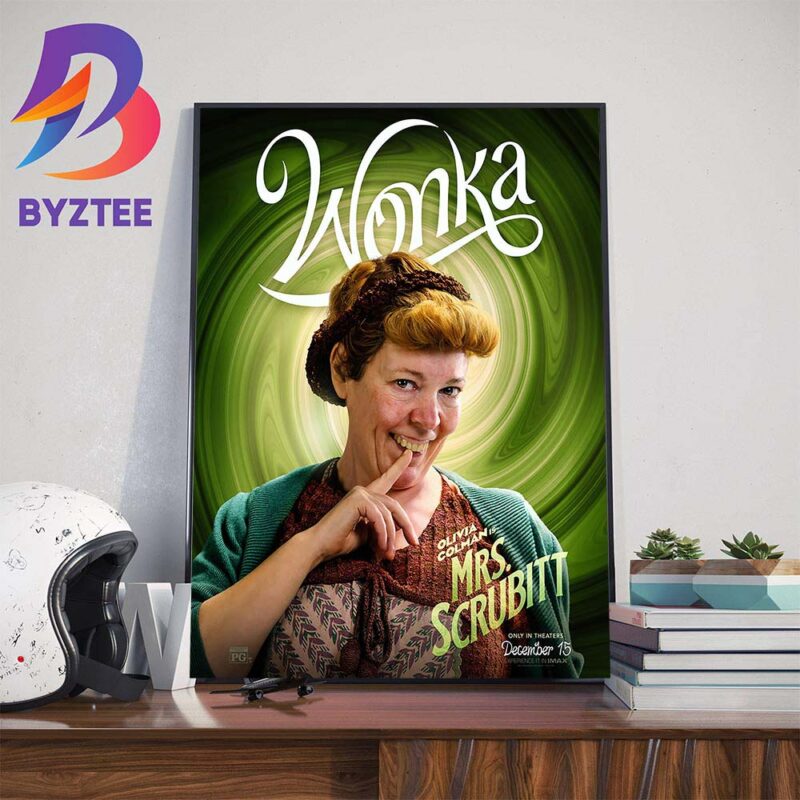 Olivia Coleman as Mrs Scrubbit in Wonka Movie Wall Decor Poster Canvas ...