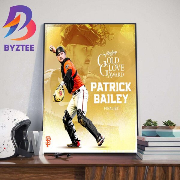 Patrick Bailey 2023 Rawlings Gold Glove Award Finalist Wall Decor Poster Canvas