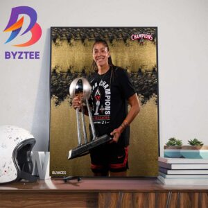 Raise The Stakes Las Vegas Aces x Candace Parker 2023 WNBA Champions Wall Decor Poster Canvas