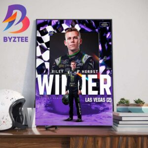 Riley Herbst Winner at Xfinity Series in the NASCAR Playoffs Wall Decor Poster Canvas