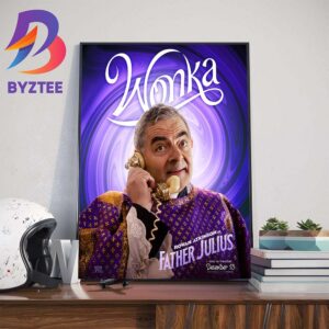 Rowan Atkinson as Father Julius in Wonka Movie Wall Decor Poster Canvas