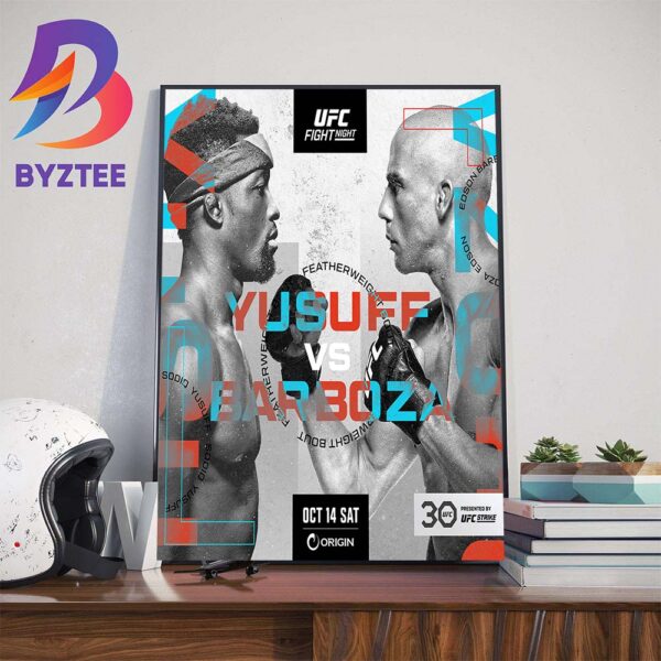 Sodiq Yusuff Vs Edson Barboza For Featherweight Fight Week at UFC Vegas 81 Wall Decor Poster Canvas