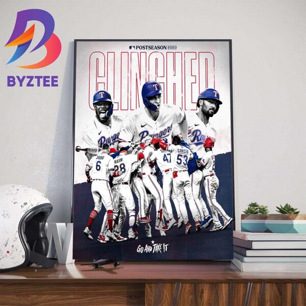 Texas Rangers Clinched 2023 MLB Postseason Bound Wall Decor Poster Canvas