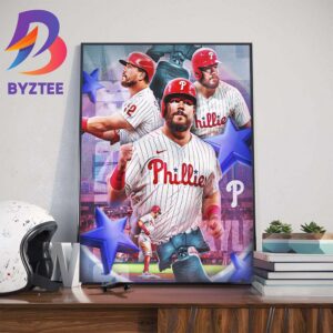 The First-Pitch Home Run at MLB Postseason For Kyle Schwarber Philadelphia Phillies Wall Decor Poster Canvas
