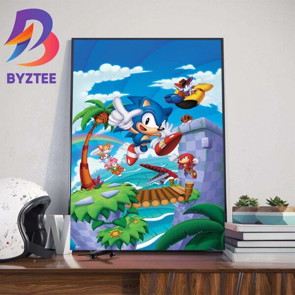 The Full Artwork For The Sonic Superstars Reversible Cover Wall Decor Poster Canvas