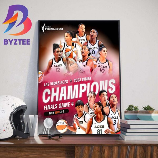 The Las Vegas Aces Win Second Straight Title 2022 2023 Back To Back WNBA Champions Wall Decor Poster Canvas