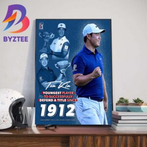 Tom Kim Is The Youngest Player To Successfully Defend A Title Since 1912 Wall Decor Poster Canvas