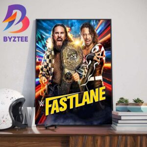 WWE World Heavyweight Champion Seth Rollins Defends Against Shinsuke Nakamura In A Last Man Standing Match At WWE Fastlane Wall Decor Poster Canvas