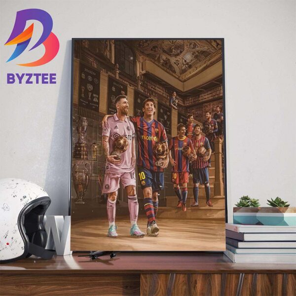 Congrats Lionel Messi Claims His 8th Ballon dOr Wall Decor Poster Canvas