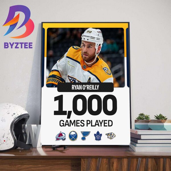 Congrats Ryan OReilly 1000 NHL Games Played Wall Decor Poster Canvas