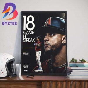 Ketel Marte Has Broken The MLB Record With An 18-Game Hit Streak In Postseason Games Wall Decor Poster Canvas