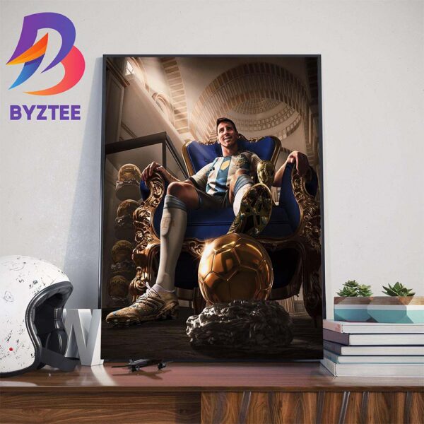 Lionel Messi As The 2023 Ballon dOr Winner For Ballon dOr Number 8 Wall Decor Poster Canvas