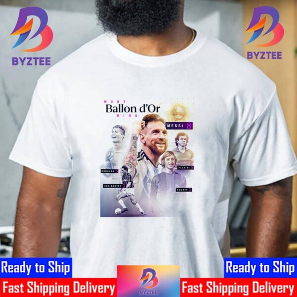 Lionel Messi Is The 2023 Ballon dOr Winner For The Most Ballon dOr Wins Classic T-Shirt