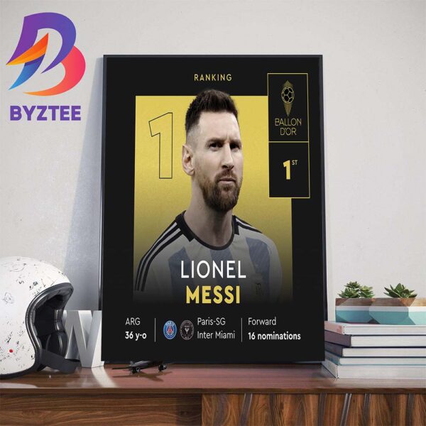 Lionel Messi Is The 2023 Mens Ballon dOr And 8 Ballon dOr In Career Wall Decor Poster Canvas