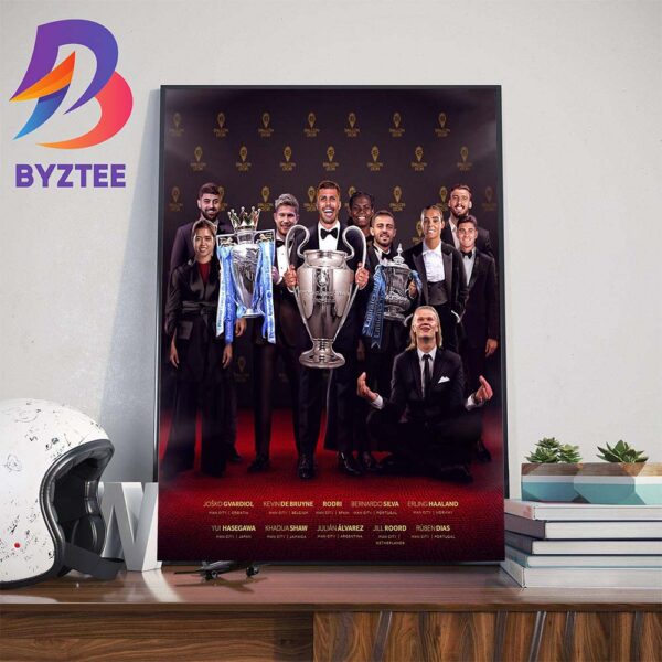 Manchester City Are Very Well Represented At The 2023 Ballon dOr Ceremony Wall Decor Poster Canvas