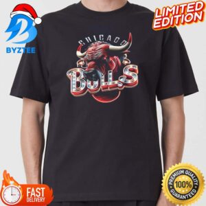 NBA Realistic 3D Logo Of Chicago Bulls Classic T-shirt