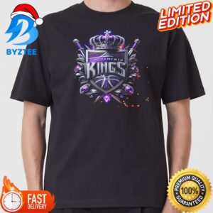 NBA Realistic 3D Logo Of Sacramento Kings Classic T-shirt