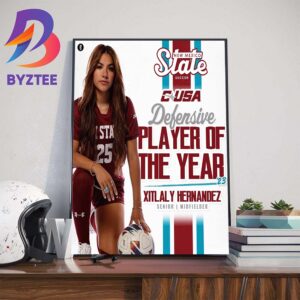 New Mexico State Soccer Xitlaly Hernandez Is Conference USA Defensive Player Of The Year 2023 Wall Decor Poster Canvas