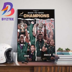 Siya Kolisi And Cheslin Kolbe Of South Africa Back-To-Back Rugby World Cup Champions Wall Decor Poster Canvas