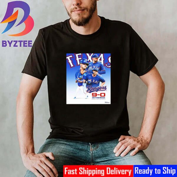 Texas Rangers 9 Straight Wins On The Road 2023 MLB Postseason Classic T-Shirt