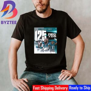 The Philadelphia Eagles AJ Brown 6 Straight Games 125+ REC YDS NFL Record Classic T-Shirt