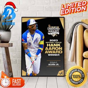 2023 National League Hank Aaron Award Winner Ronald Acuna Jr Home Decor Poster