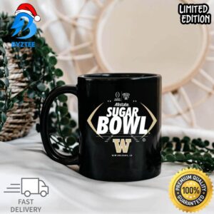 2024 Allstate Sugar Bowl Team Washington Logo In Rugby Ball College Football Bowl Custom Mug