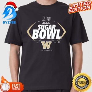 2024 Allstate Sugar Bowl Team Washington Logo In Rugby Ball College Football Bowl Shirt
