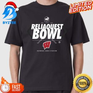 2024 Reliaquest Bowl Team Wisconsin Logo In Rugby Ball College Football Bowl Shirt